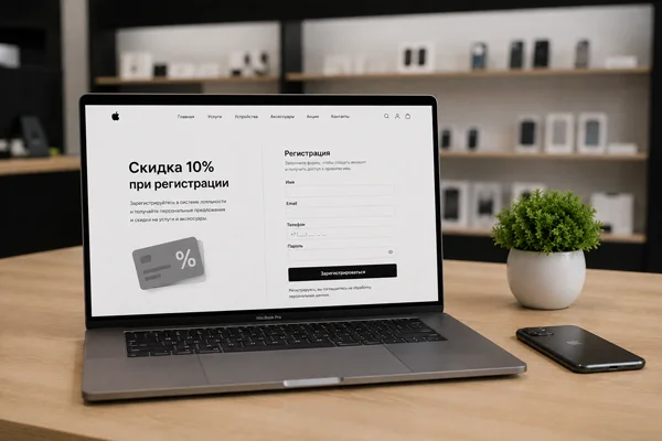 Скидка 10% при регистрации в системе лояльности
