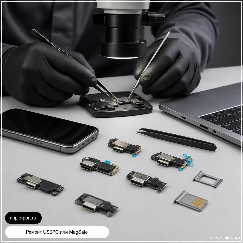 Ремонт USBC или MagSafe MacBook Air 13 M1: восстановили надёжное подключение